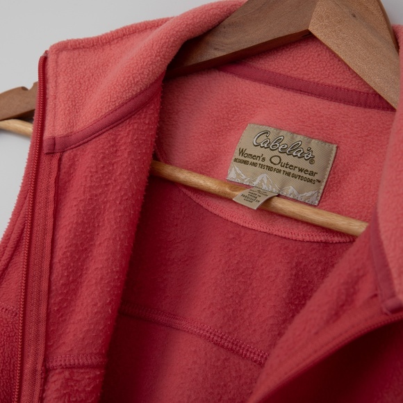 Cabela’s coral color soft fleece vest - Picture 10 of 16